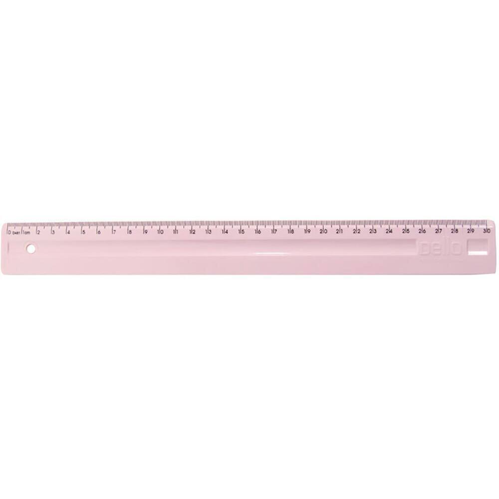 Régua Plástico 30cm Serena Rosa Kit 4 unidades - Dello