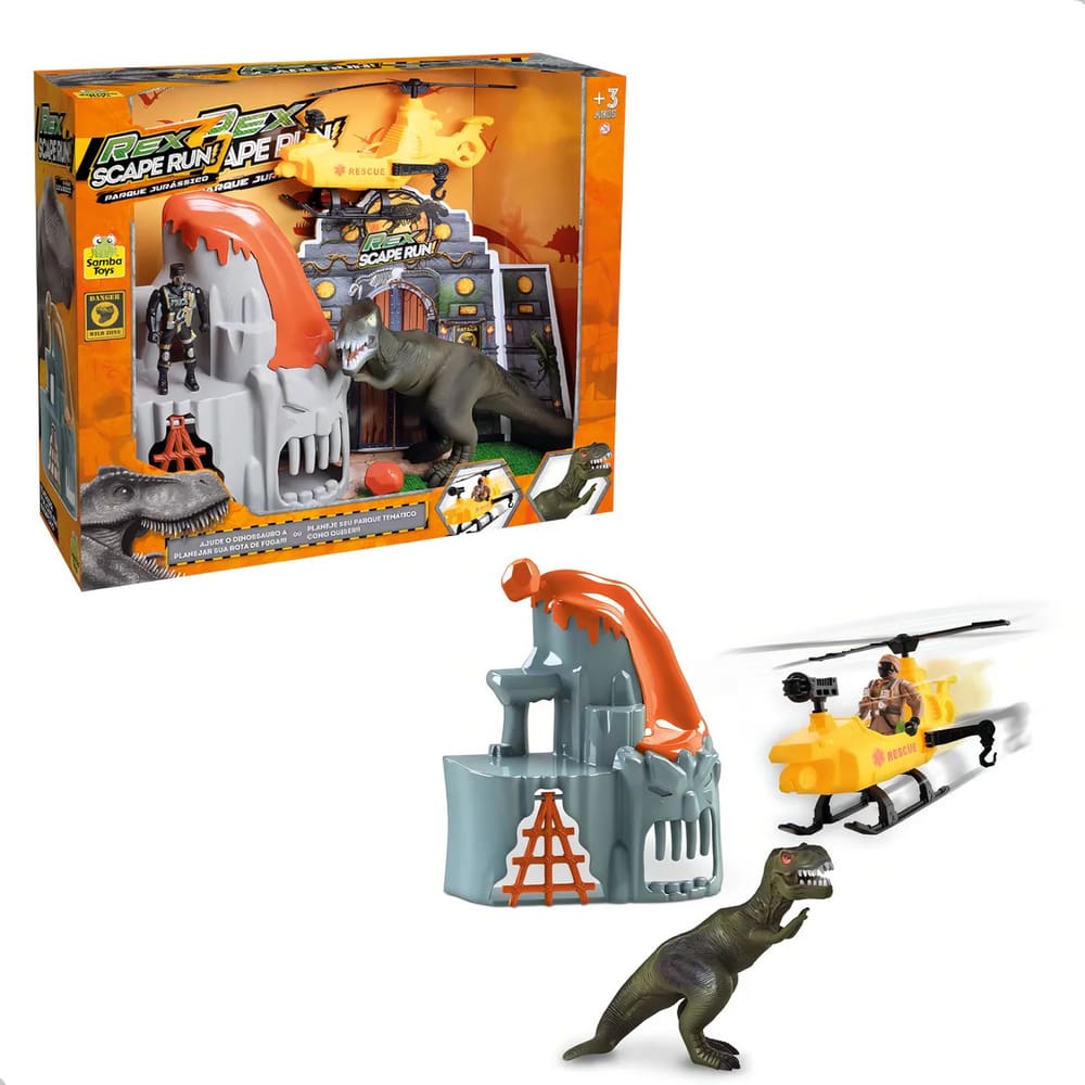 Brinquedo Interativo Rex ScapeRun Era Jurássica - Samba Toys