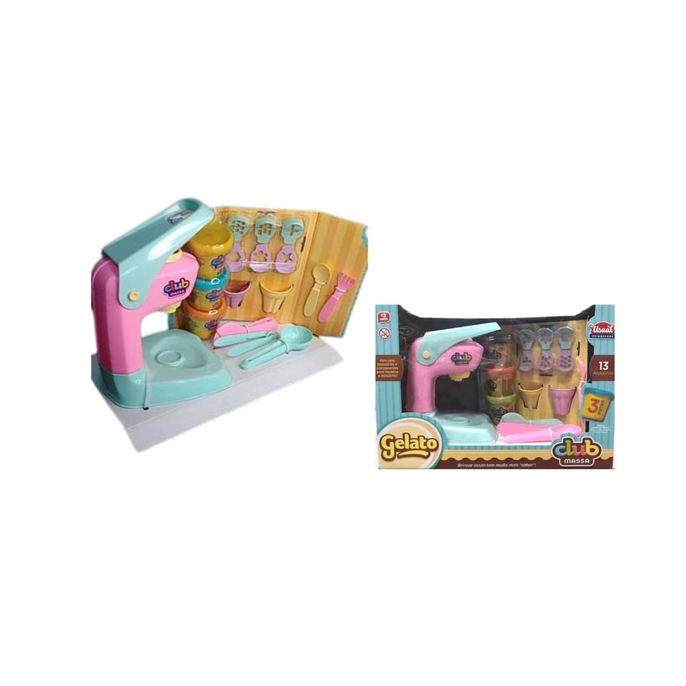 Kit Massinha Modelar Máquina Club Massa GELATO Rosa - Usual