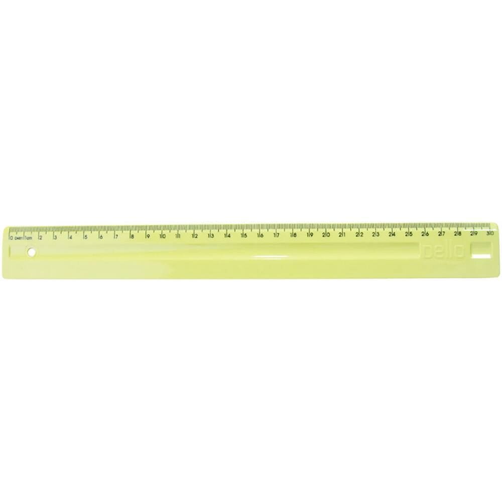 Régua Plástico 30cm Serena Amarelo Kit 4 unidades - Dello