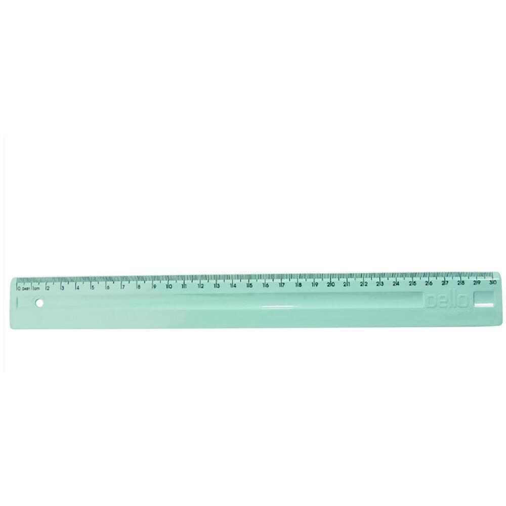 Régua Plástico 30cm Serena Verde Kit 4 unidades - Dello