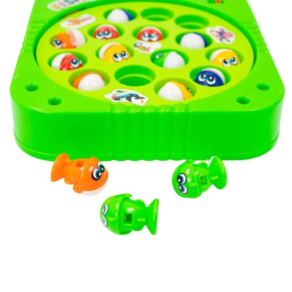 Brinquedo Pesca Peixe Jogo Pescaria Infantil Pilha - Diversão Interativa Com Luz E Movimento verde