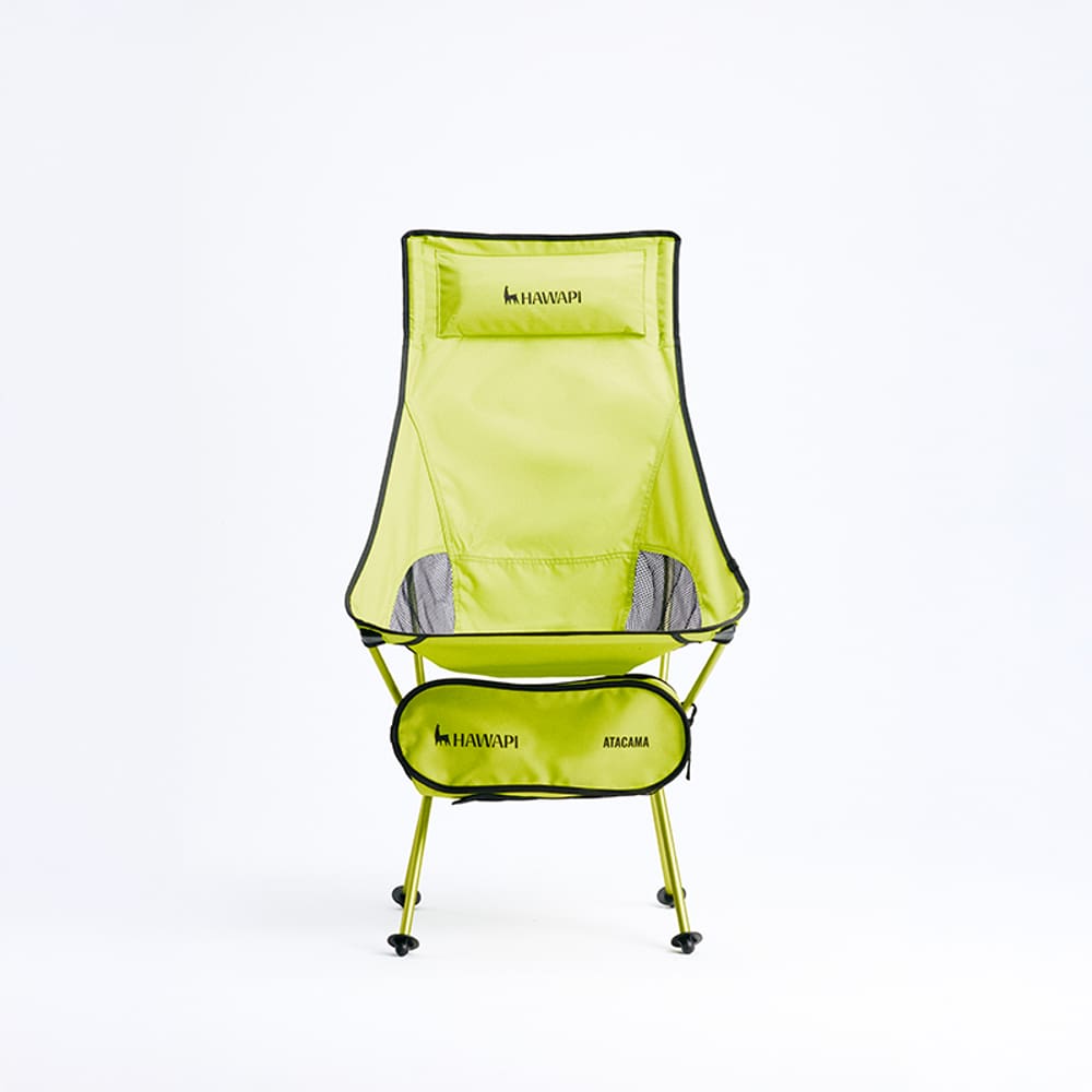 Cadeira Dobrável Hawapi Atacama Amarela c/ Encosto Cabeça 125kg