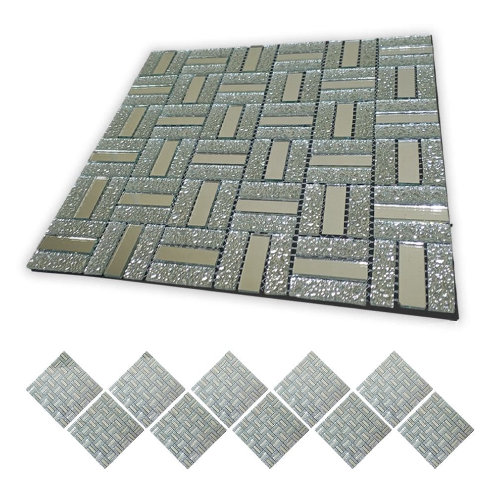 Pastilha De Vidro Adesiva Kit 10 Uni Parede Banheiro Box Sala Decorativa Moderna Reforma Requintado Facil Aplicacao