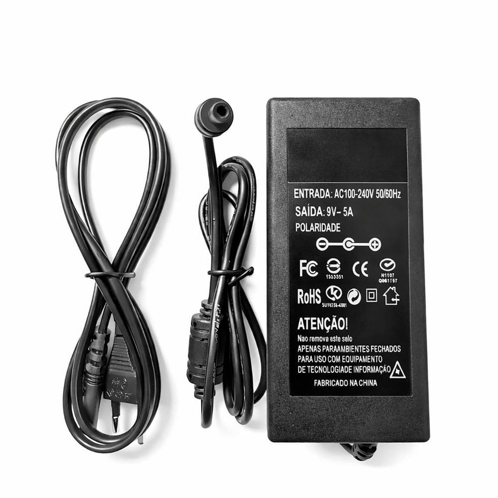 Carregador 9V 5A Bivolt Para Câmera Led Dvr