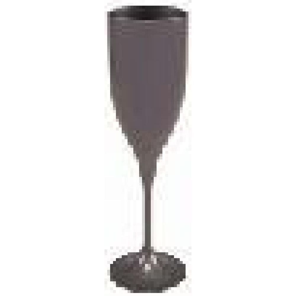 Kit 10 Taças Champanhe Cinza Acrílico Leve 180Ml