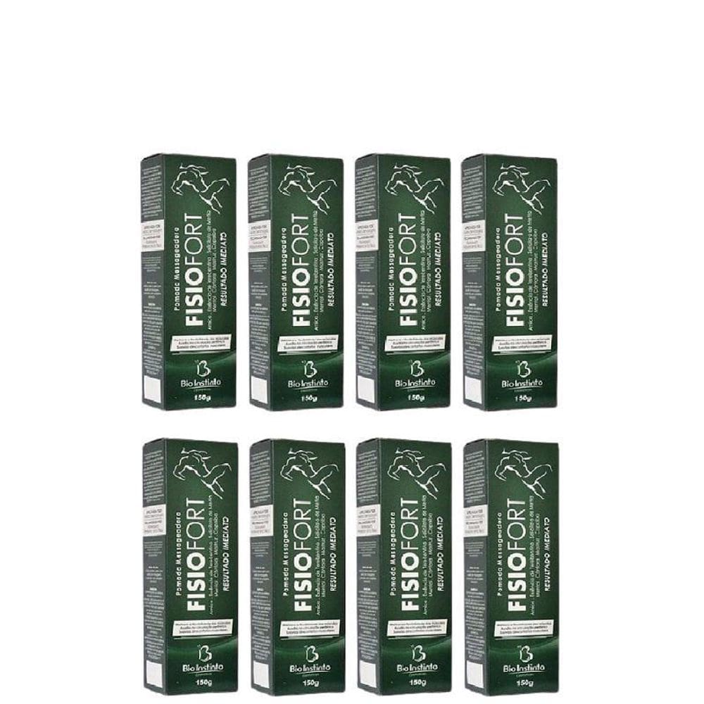 Kit Com 8 Pomada Fisiofort Massageadora Bio Instinto 150G