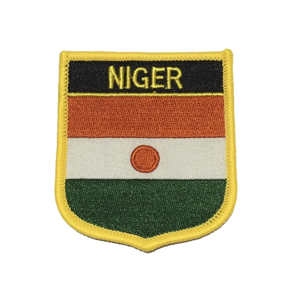 Patche Aplique Bordado Escudo Da Bandeira De Níger 6X7 Cm