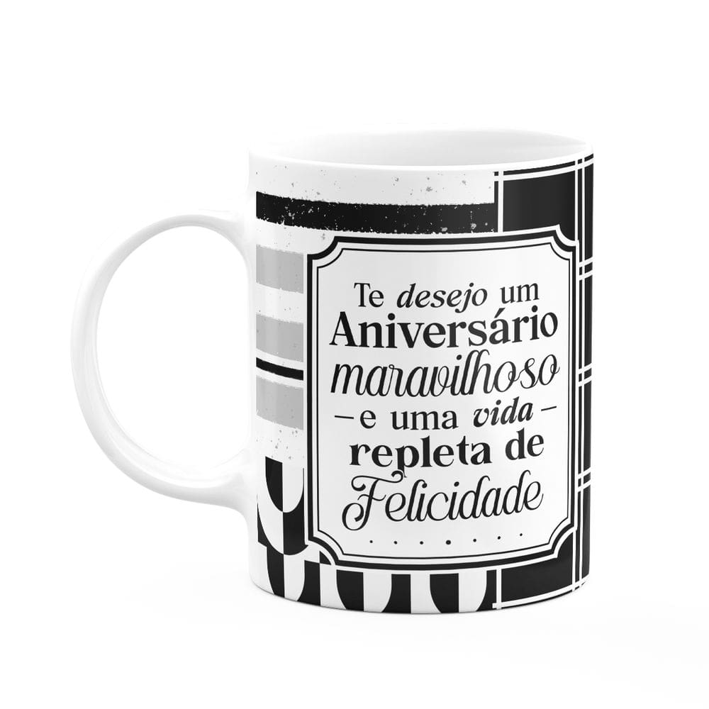 Caneca Aniversário - Vida repleta de felicidade