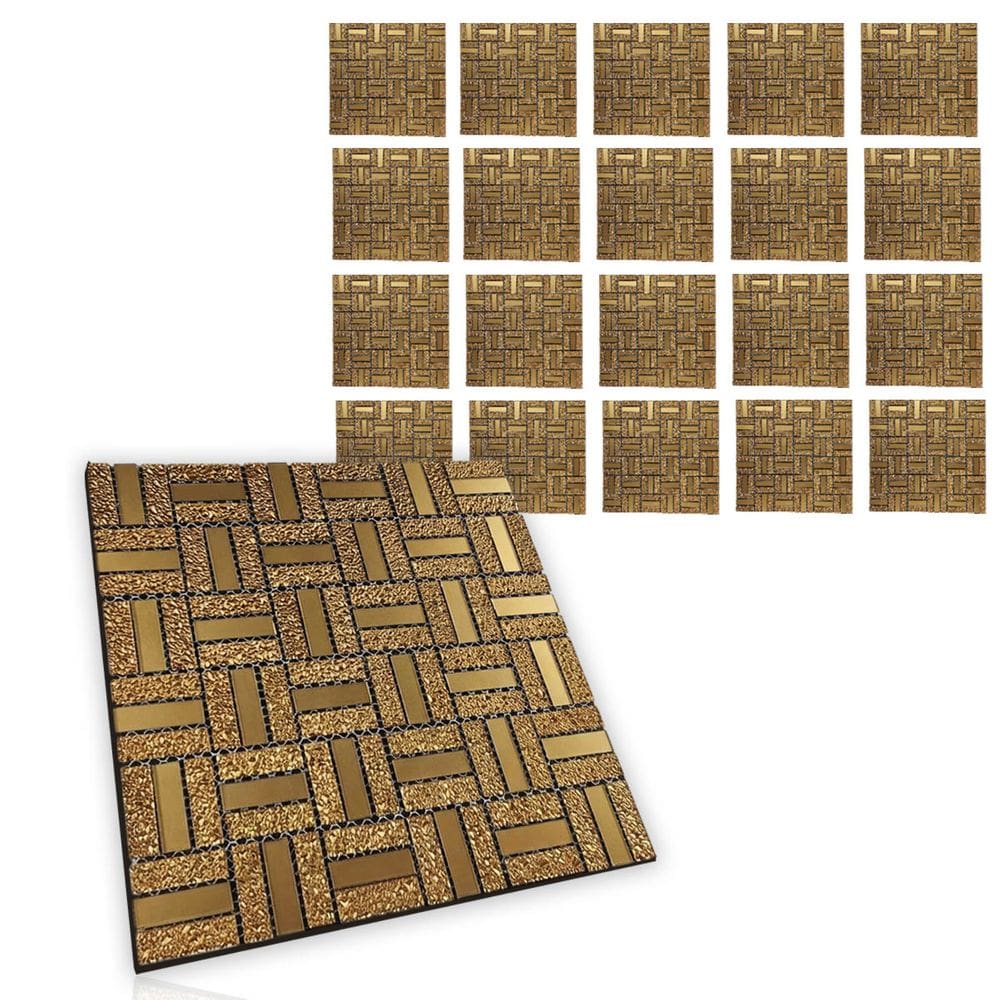 Pastilha De Vidro Autocolante Kit 20 Uni Parede Sala Cozinha Box Banheiro Decorativa Facil Aplicacao Requintado Moderna