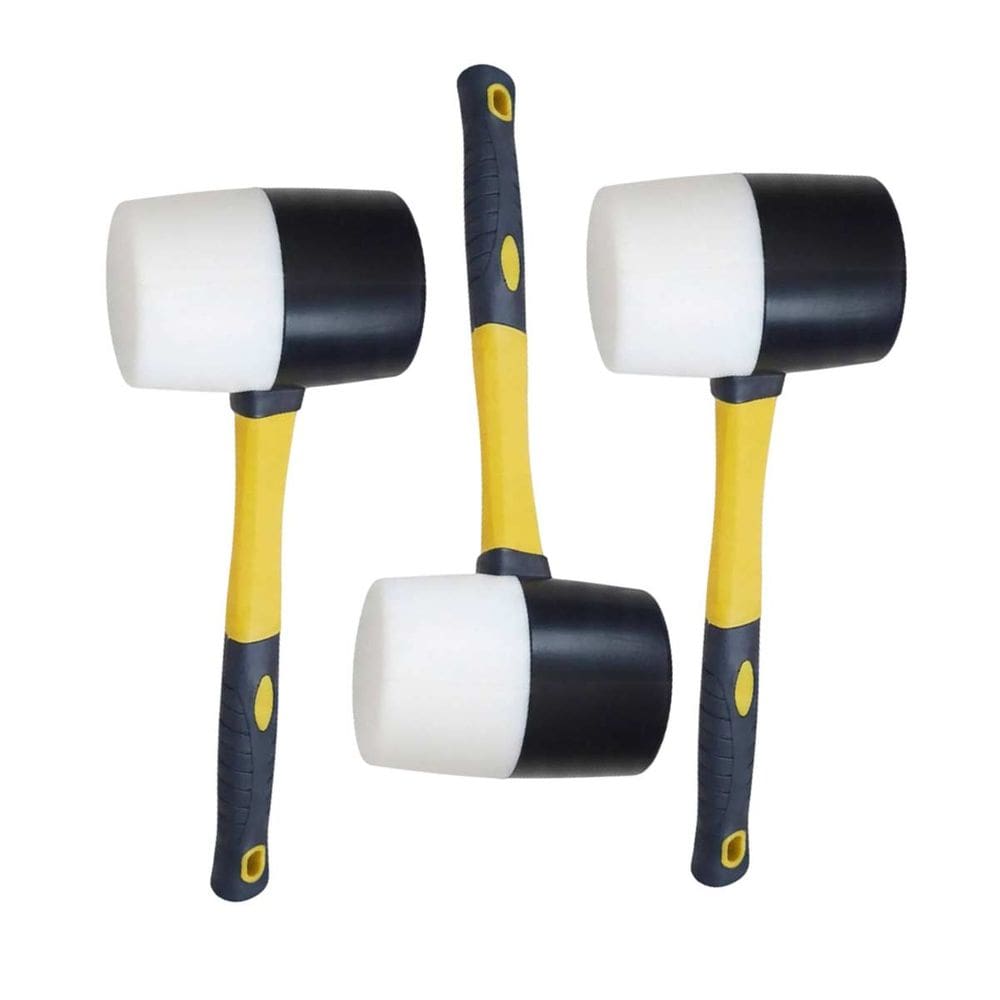 Martelo Borracha Marreta Ergonomico Kit 3 Uni Assenta Piso Obra Reparo Piso Ceramica Ladrilho Taco Reparo Manutençao