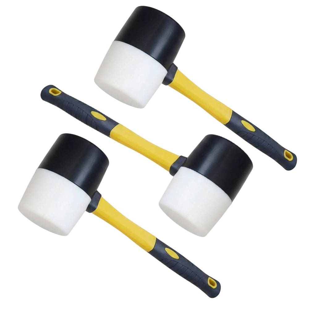 Martelo Marreta Borracha Ergonomico Kit 3 Uni Assenta Piso Obra Reparo Piso Ceramica Ladrilho Taco Reparo Manutençao