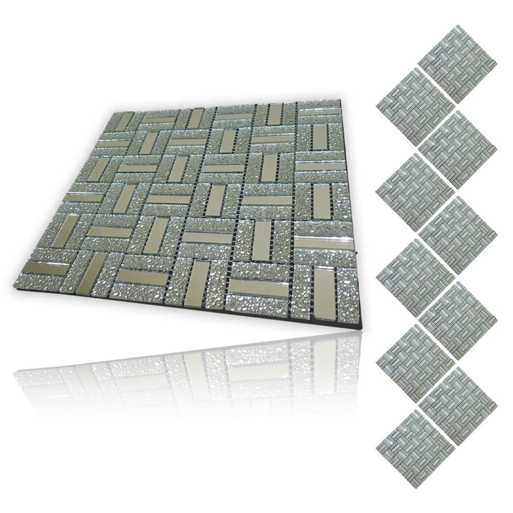 Pastilha De Vidro Adesiva Kit 10 Uni Parede Cozinha Lavabo Banheiro Sala Decorativa Moderna Requintado Facil Aplicacao