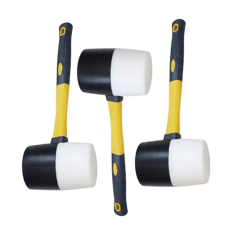 Martelo Borracha Marreta Kit 3 Uni Assenta Piso Obra Reparo Piso Taco Reparo Manutençao Ceramica Ladrilho
