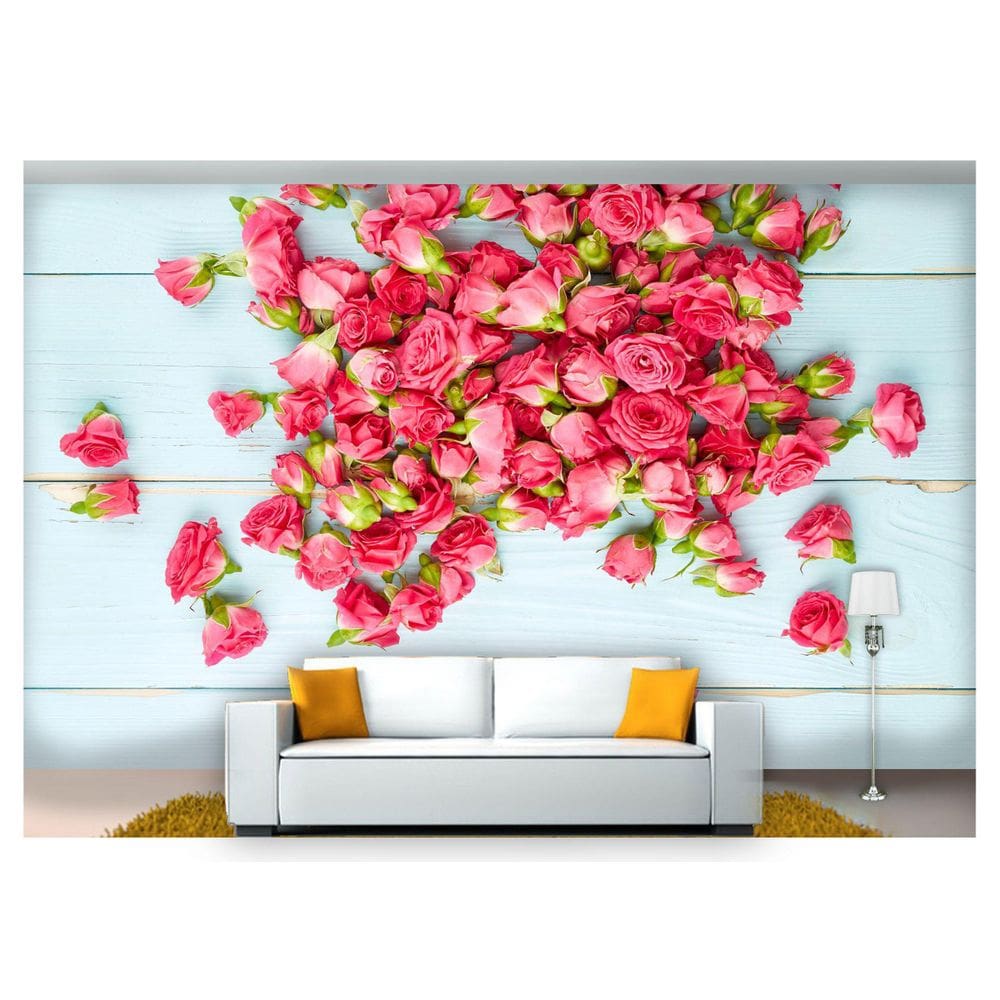 Papel De Parede Flores Rosas Romântico 3D Nfl211