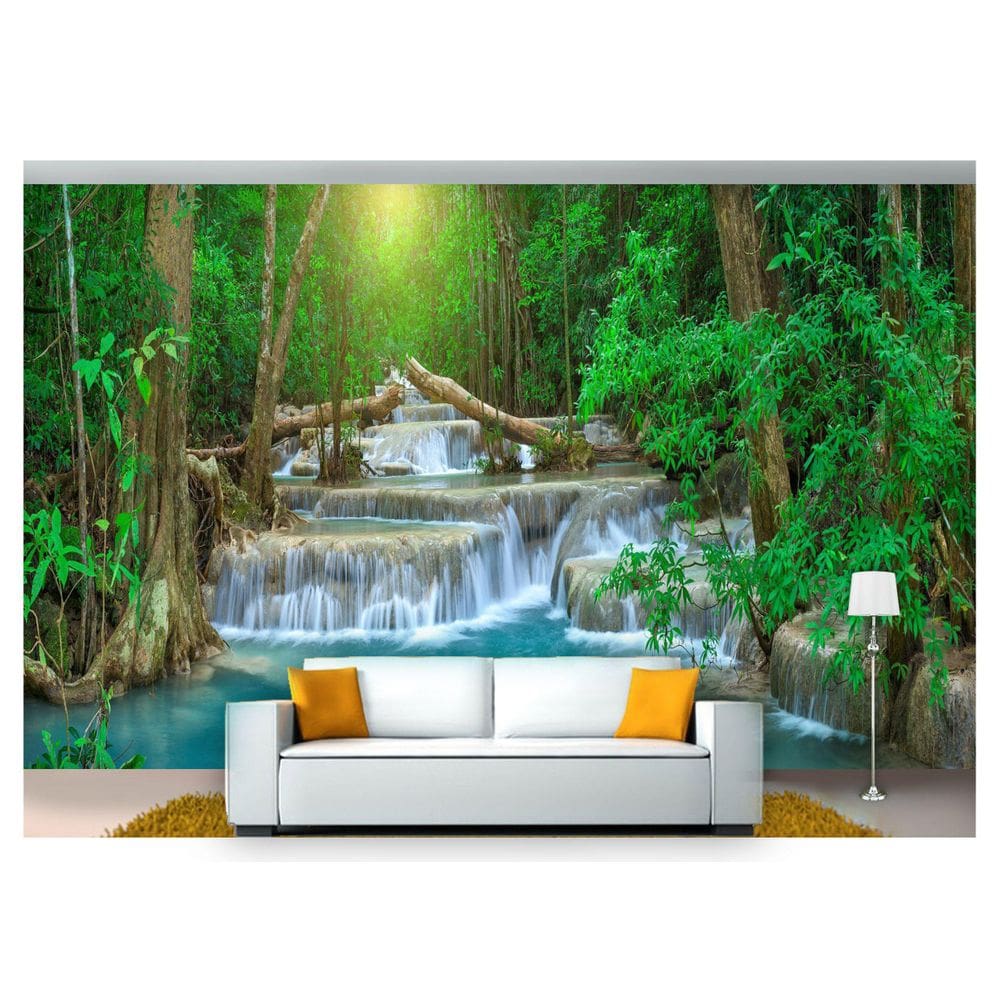 Papel De Parede Cachoeira Natureza Mata 3D Nch193
