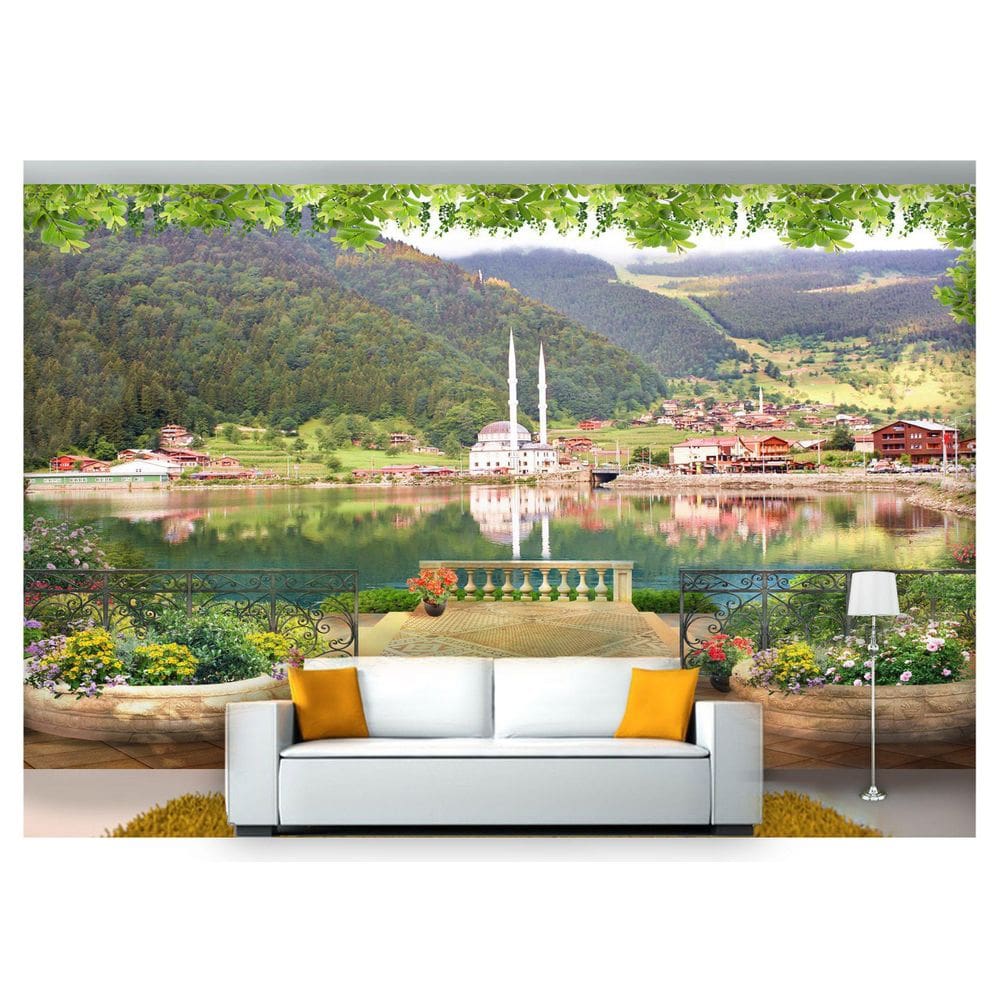 Papel De Parede Paisagem Digital Lago Varanda  Dah59