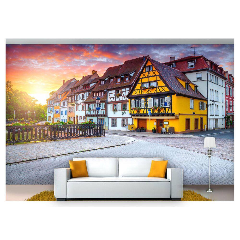 Papel De Parede Cidade Antiga Rua Européia 3D Cda50