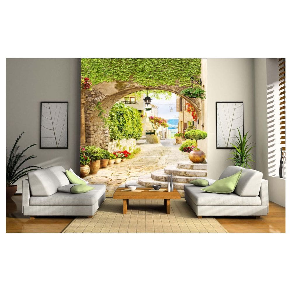 Papel De Parede Paisagem Digital Vilarejo Arco  Dav54
