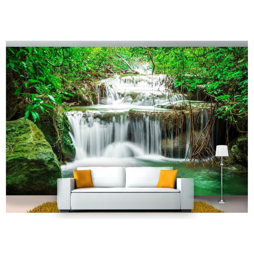 Papel De Parede Cachoeira Natureza Mata 3D Nch176