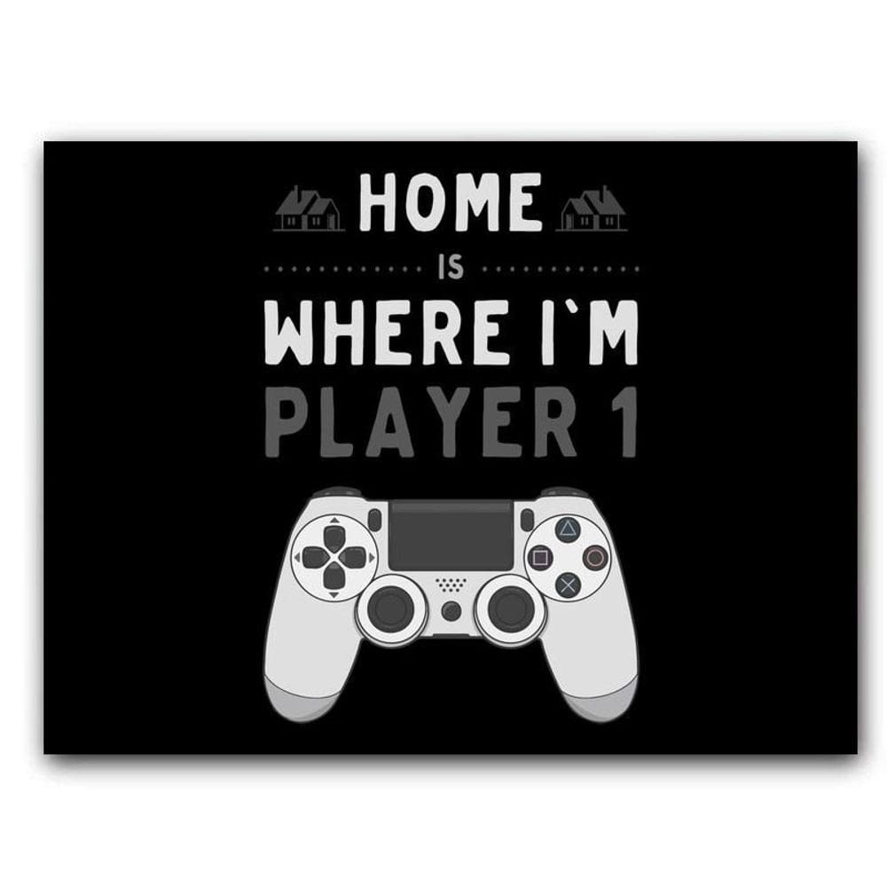 Placa  Mdf  20 Cm X 30 Cm -  Em Casa Sou O Player 1 Gamer