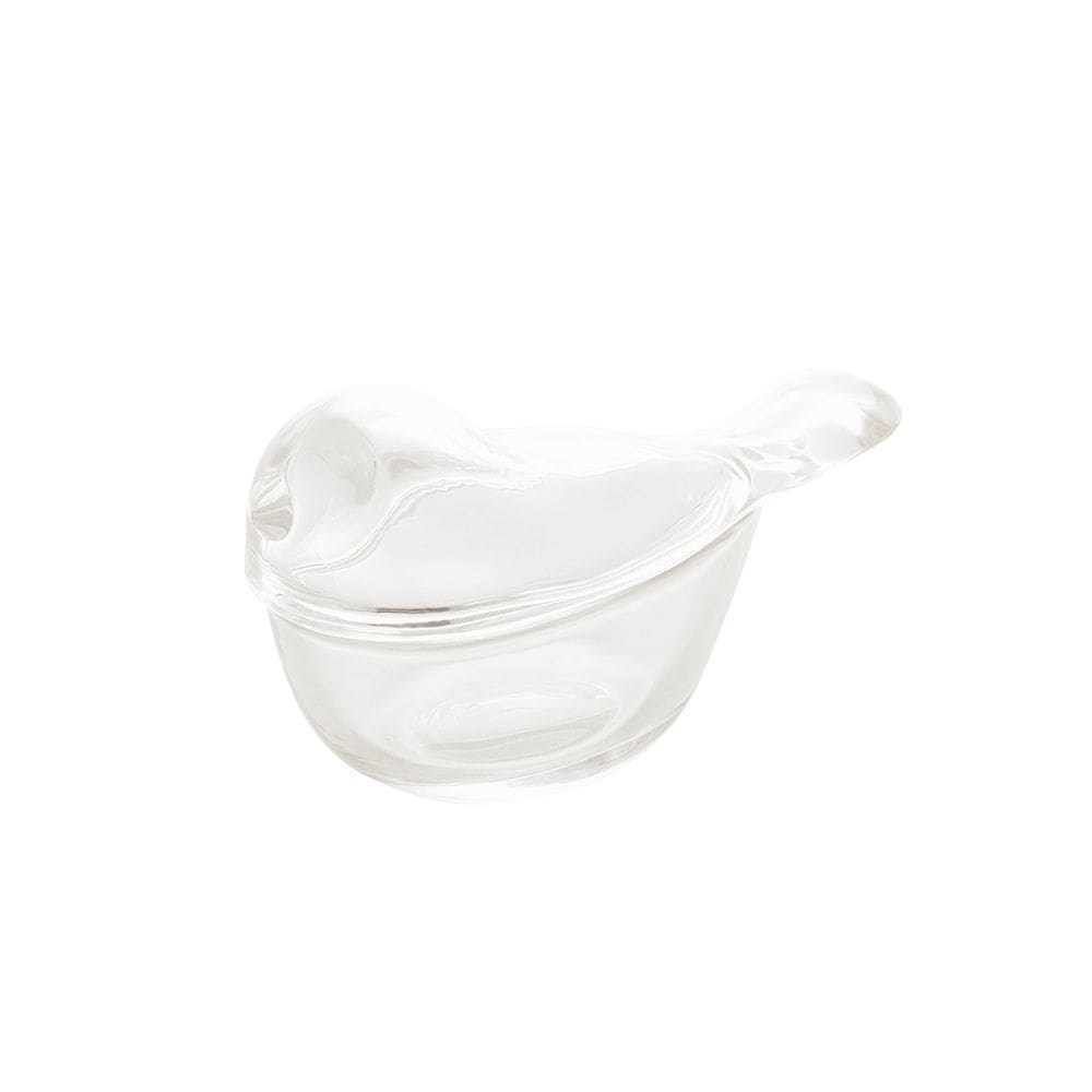 Mini Potiche Decorativo de Cristal Bird Transparente 9,5x7,5cm Lyor