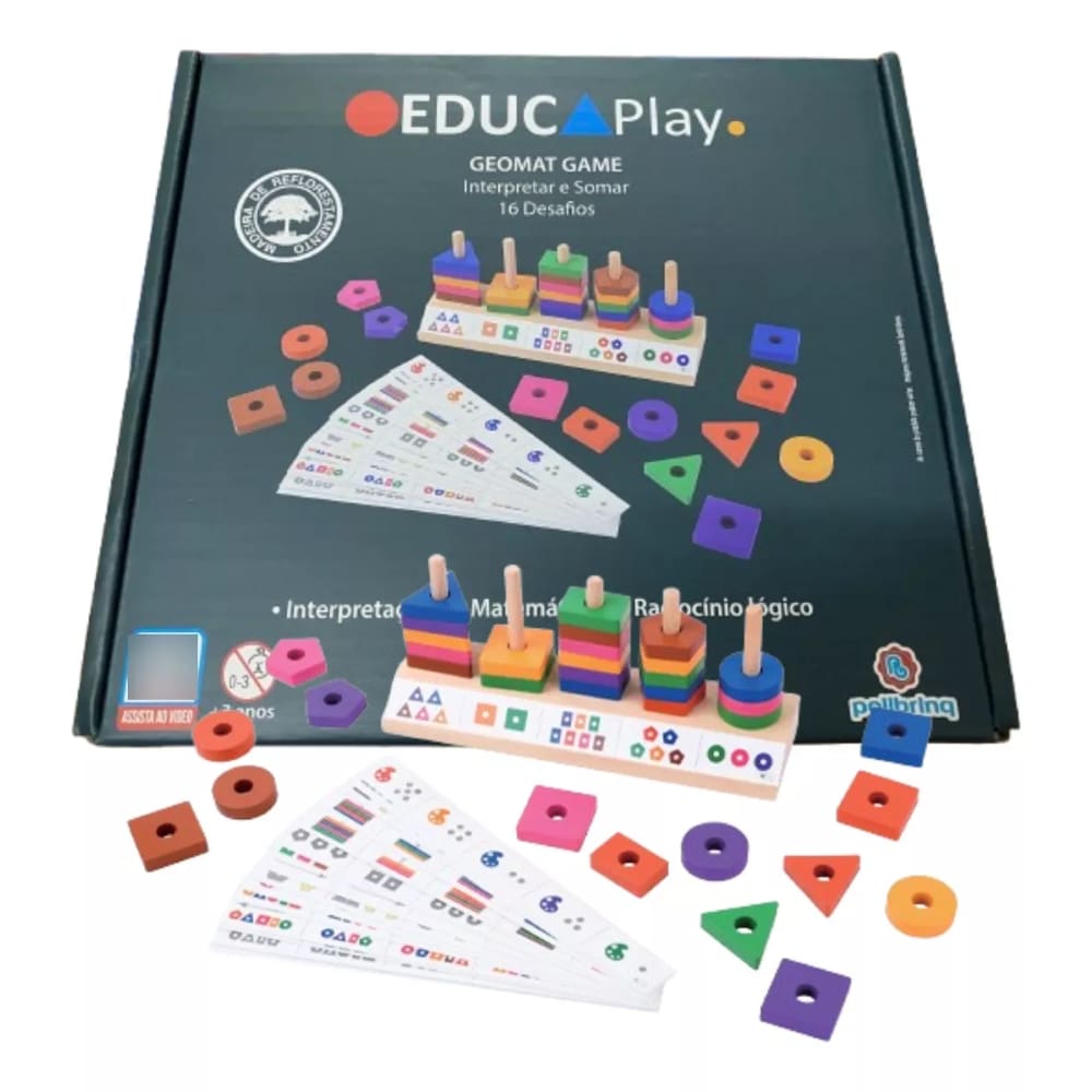 Jogo Madeira Educativo Pedagogico Somar Formas Geometricas