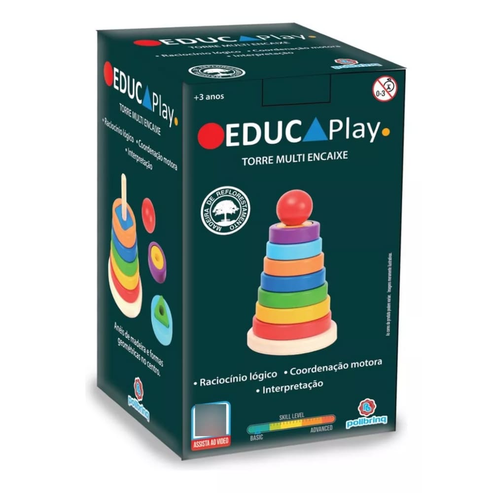 Brinquedo Infantil Com Anéis Formas Geometricas Polibrinq