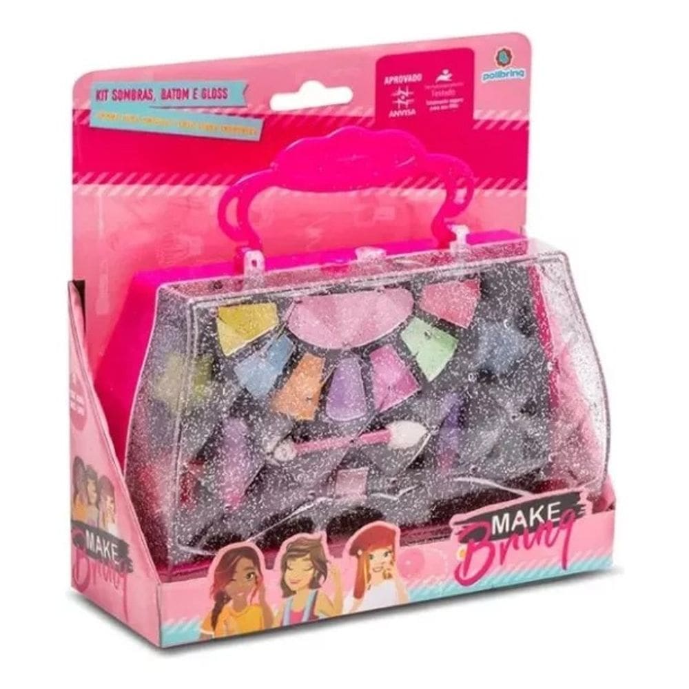 Maleta Maquiagem Infantil Crianças + Batom Sombra Esmalte