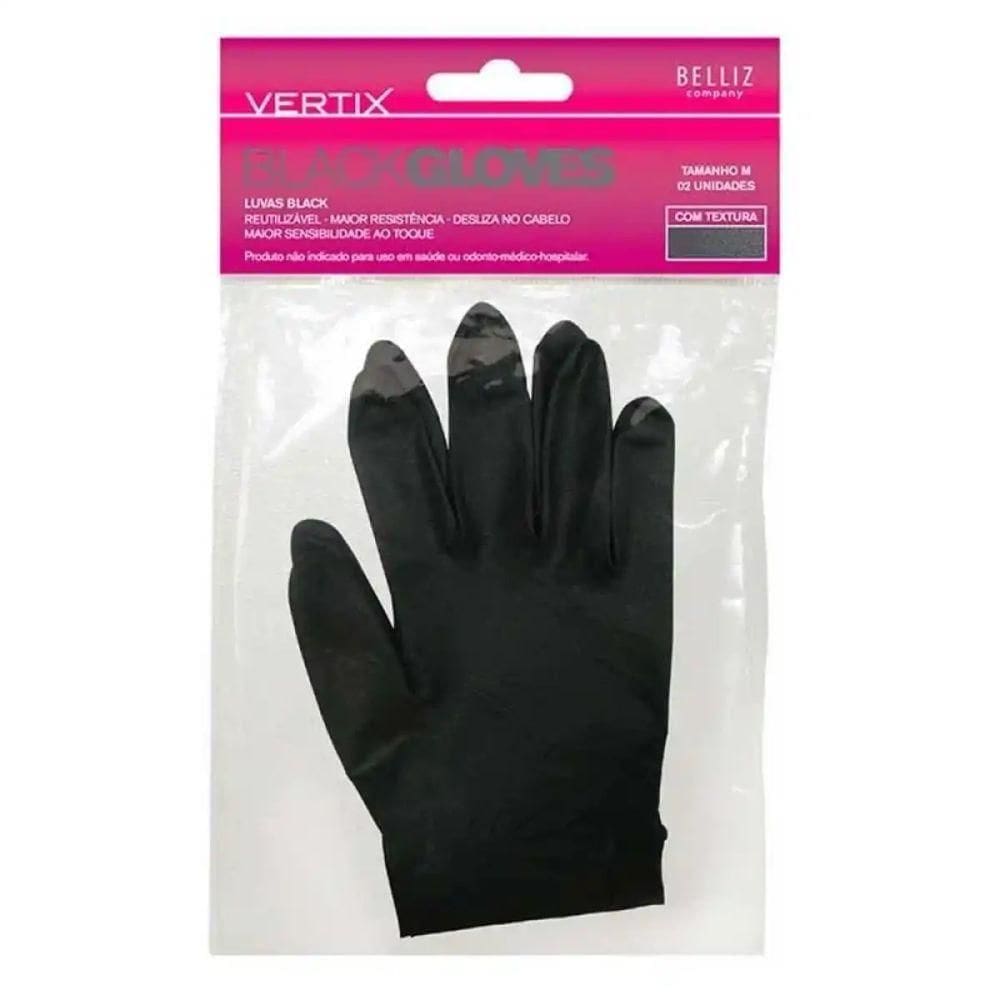 Luva Black Tamanho M Com 2 Unidades Vertix