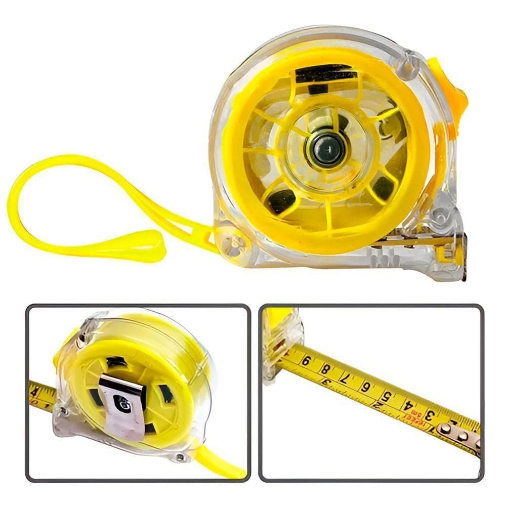 Trena Transparente 7,5m Com Gancho Magnético – Medição Precisa E Visibilidade Total Trava Acrílico