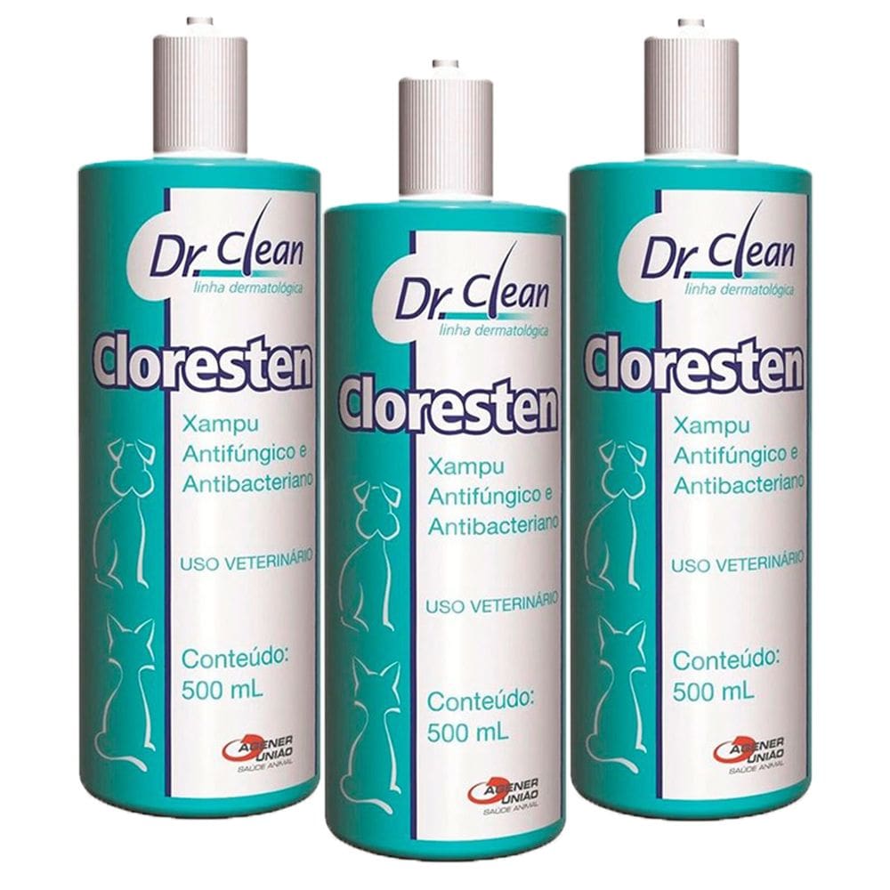 Kit 3 Cloresten Shampoo Agener União 500mL