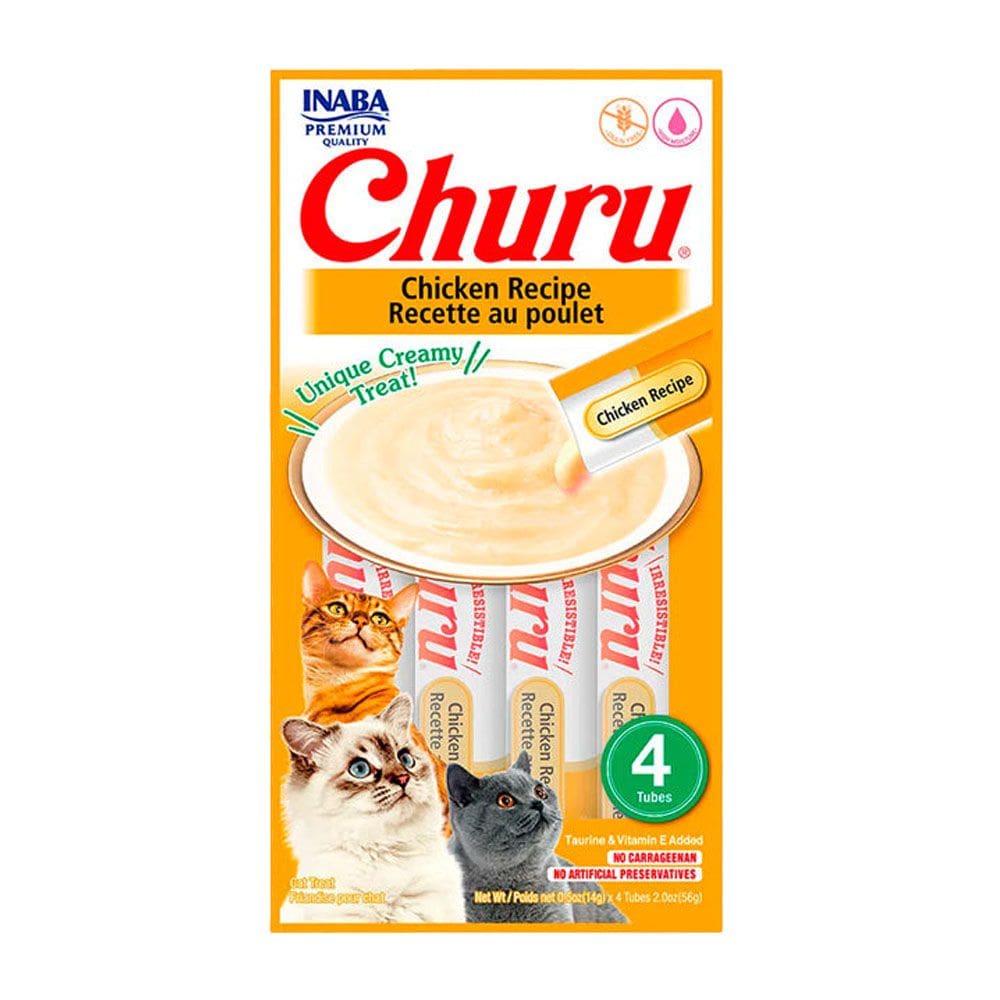 Purê Churu Petisco Cremoso para Gatos Sabor Galinha 56g