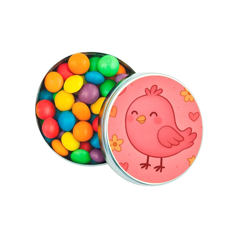 Latinha Lembrancinha Personalizada Passarinho Rosa