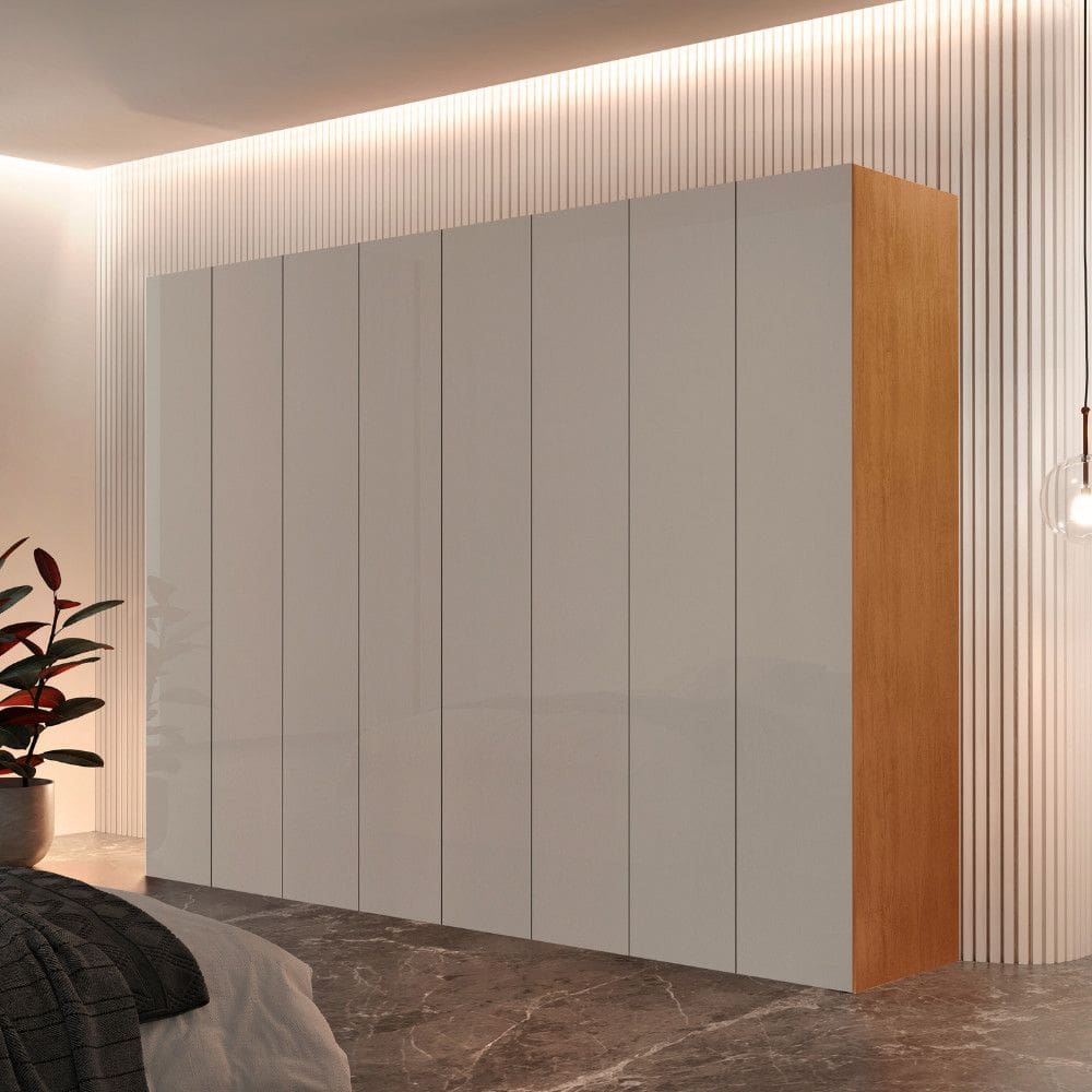 Guarda Roupa Casal Atacama MDF 8 Portas 8 Gavetas e 4 Prateleiras Moderna Mobilia