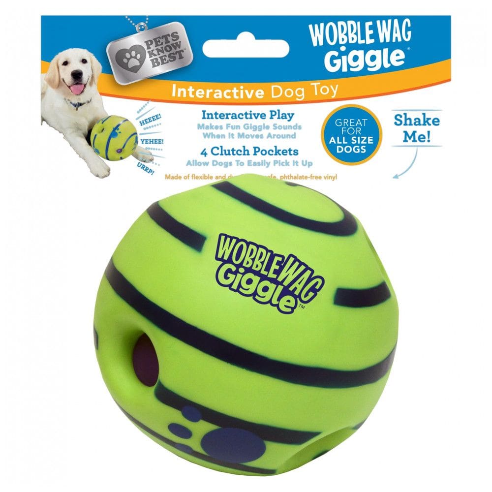 Brinquedo Interativo Bola Eletrônica para Cães Grande Porte, WOBBLE WAG GIGGLE WG071104, Azul