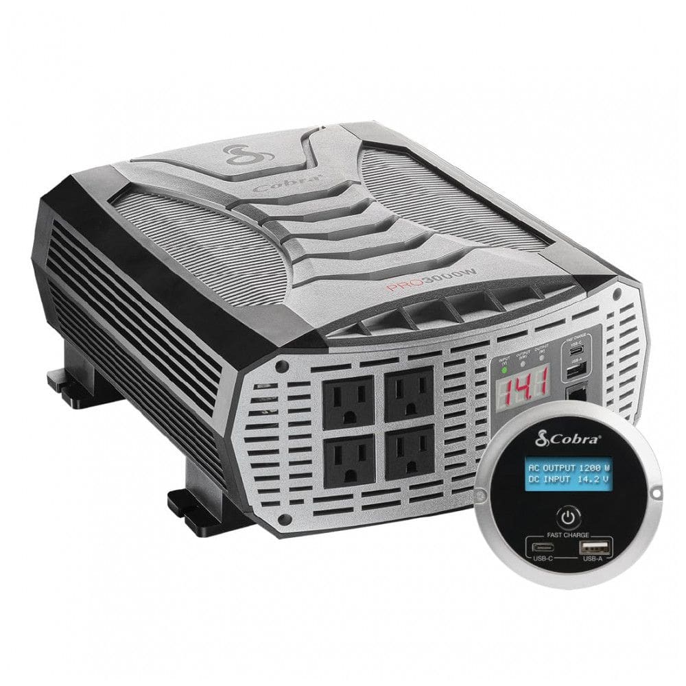Cobra CPIALCDG1 Inversor de Potência Automotivo 3000W, 4 Tomadas, 2 Porta USB e Controle Remoto