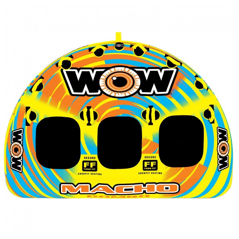 Boia Rebocável Inflável Para 3 Pessoas, Resistente, WOW SPORTS, Amarelo