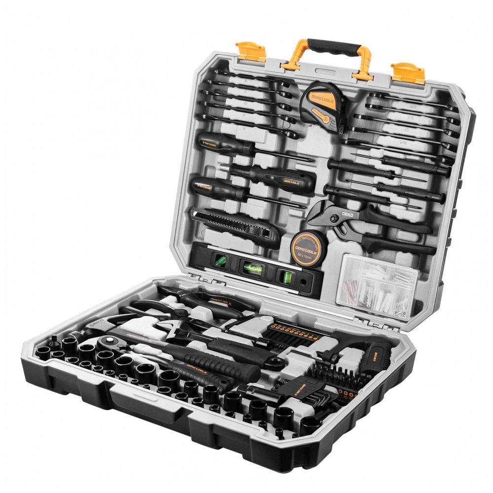 Kit de Ferramentas com Maleta de Transporte, 218 Peças, DEKOPRO, Preto