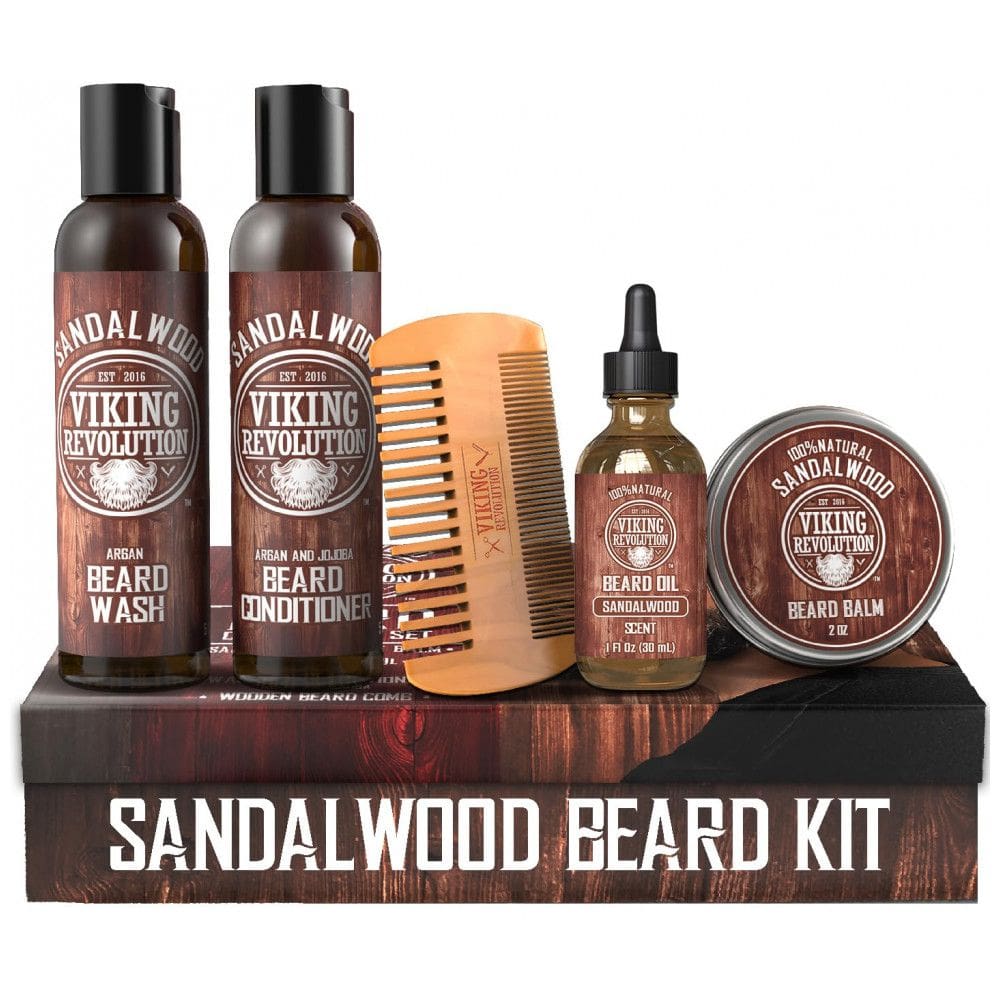 Kit para Barba Profissional Portátil com Cera e Pente, 5 Itens, VIKING REVOLUTION 4354162784, Preto