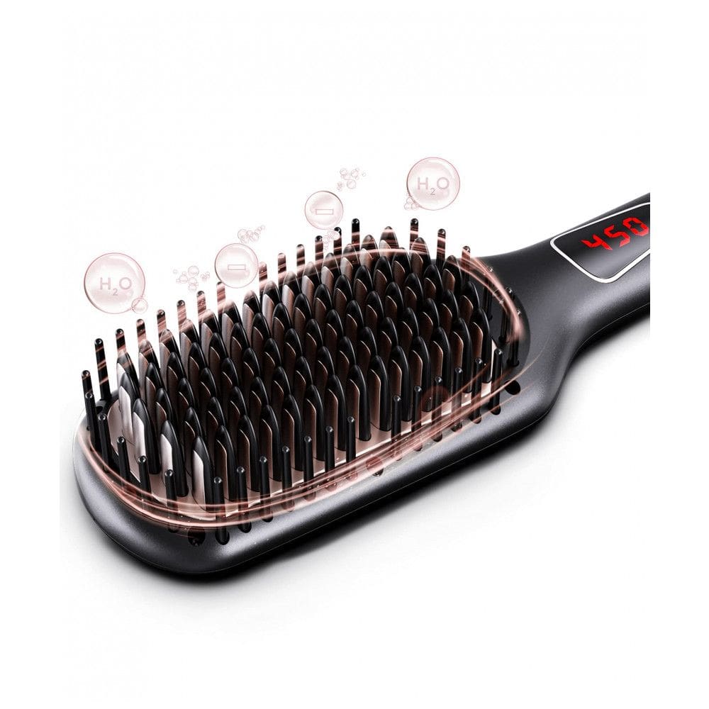 Escova Alisadora Seca e Modela com tela LCD, Bivolt, MEGAWISE, Preto