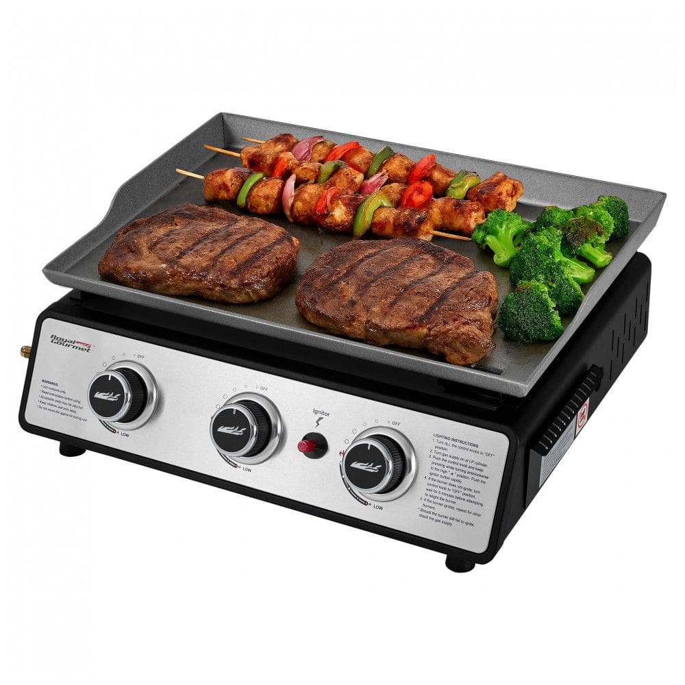 Churrasqueira a Gás Portátil com 3 Queimadores, 25500 BTU, ROYAL GOURMET PD1301S, Prateado