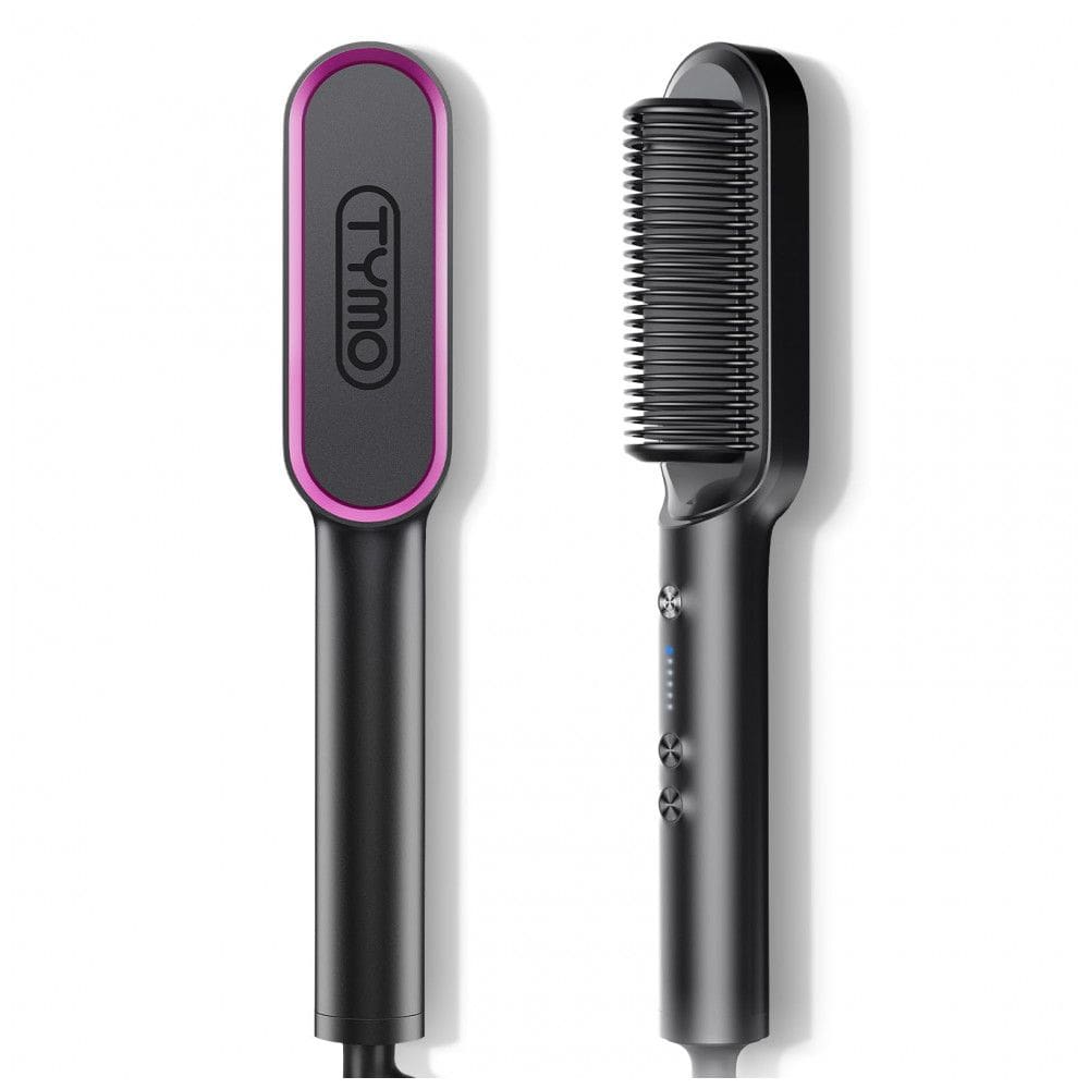 Escova Alisadora Seca e Modela com 5 Níveis de Temperatura, Bivolt, TYMO new, Preto