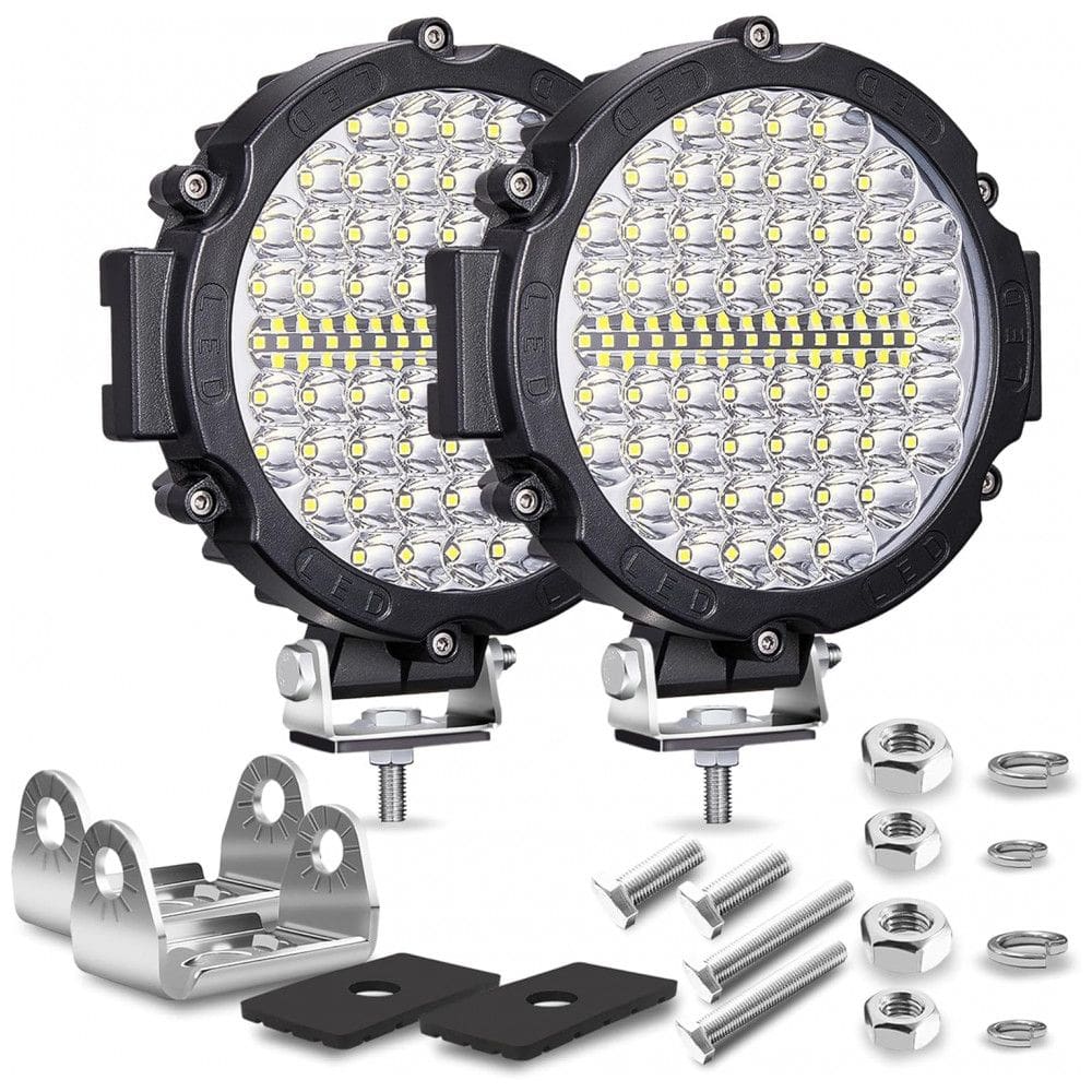 Farol Auxiliar para Carros 20000LM 210 W 10 60V, 2 Peças, LIGHTBOSS 7Inches LED driving lights for trucks, Preto
