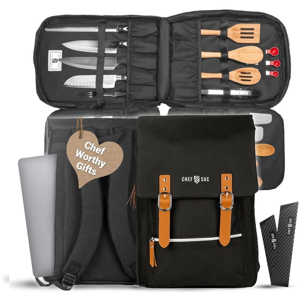 Estojo, Bolsa Portátil para Facas com 30 Slots, Facas não Incluídas, CHEF SAC, Preto