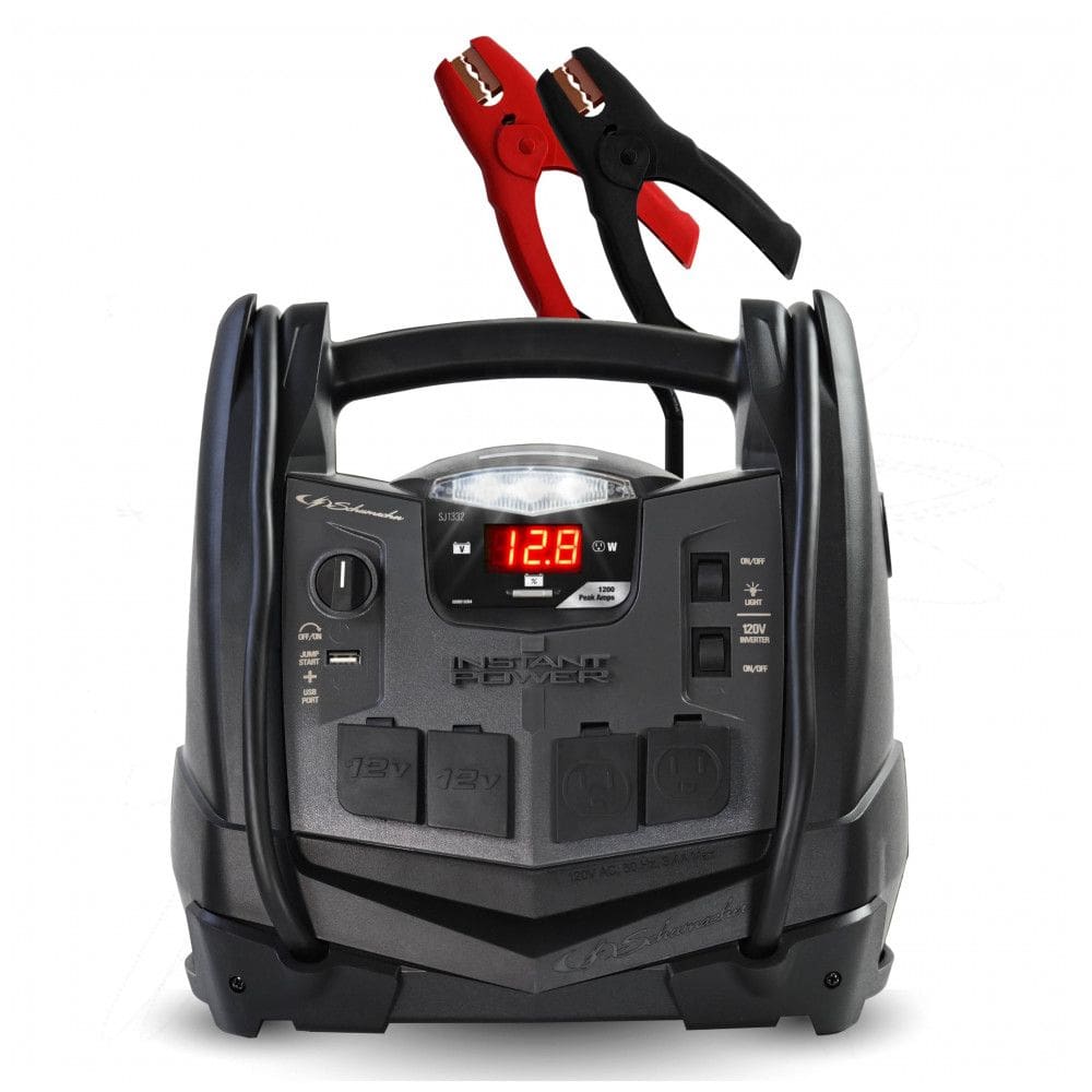 Bateria de Carro Auxiliar Schumacher 1200 Peak Amp Jump Starter Compressor de Ar