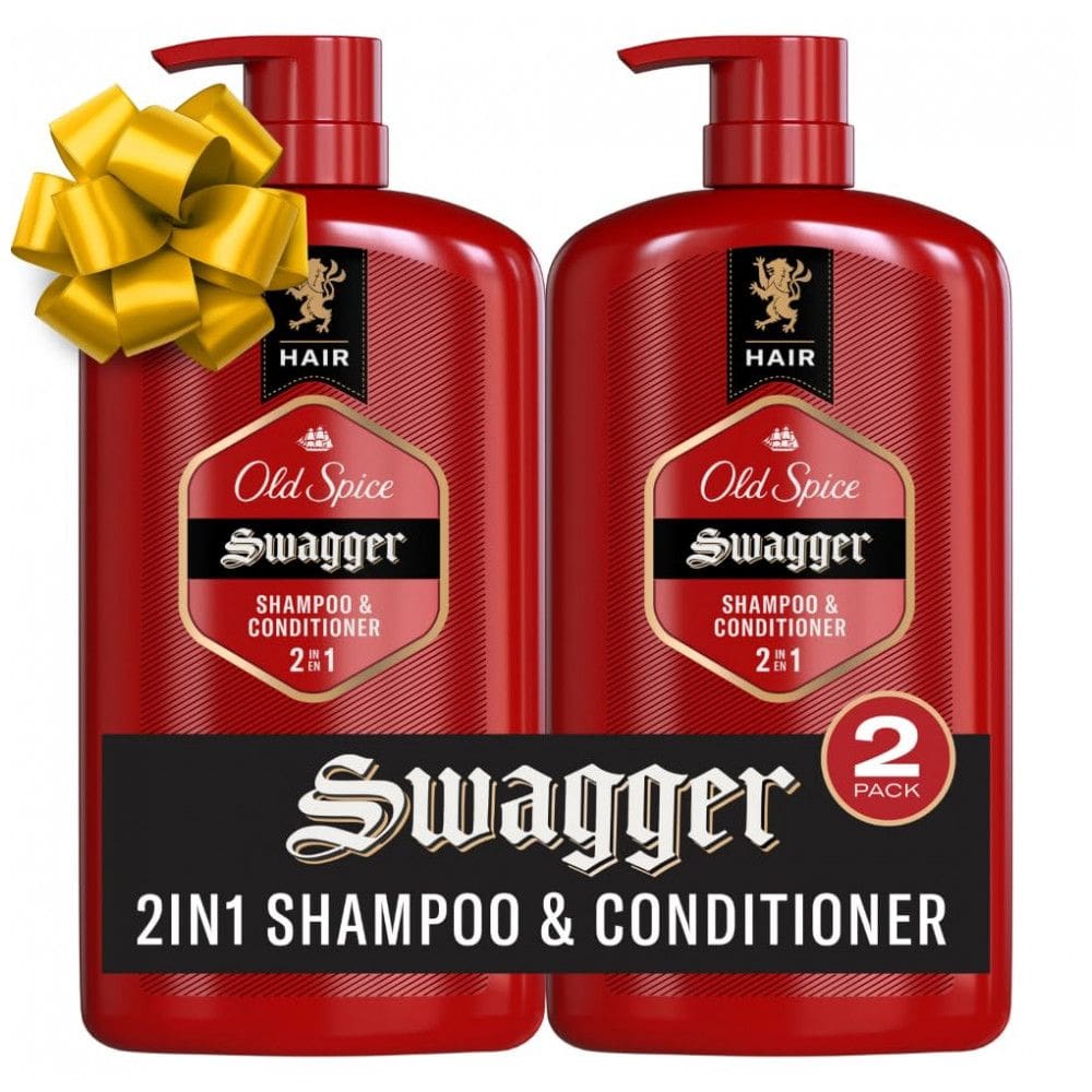 Shampoo e Condicionador 865 ml 2 em 1 Revitalizante para Homens, OLD SPICE, Vermelho