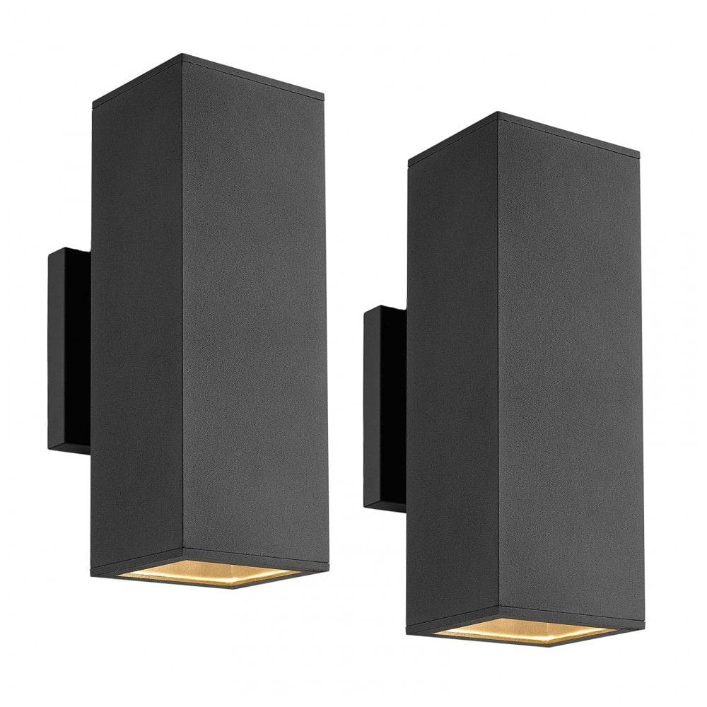 Arandela Luminária Moderna Externa de Parede à prova dágua Base E27, 2 Unidades, HARRIET, Preto