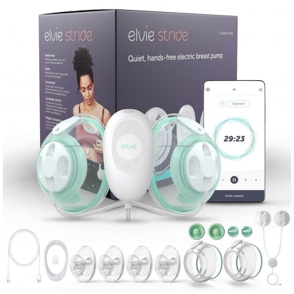 Bomba Tira Leite Dupla Portátil com 2 Modos e 20 Níveis Ultra Silenciosa, ELVIE, Verde