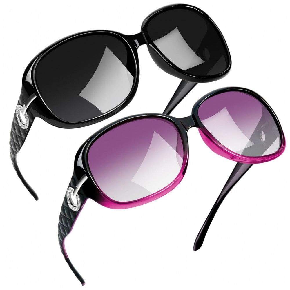 Óculos de Sol Feminino Polarizados com Proteção UV, Joopin C06, 2 Unidades, Preto e Roxo Gradiente